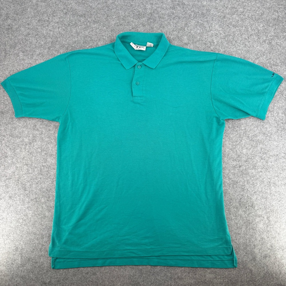 VTG Levi's Polo Shirt Mens XLT Vintage Teal Single Stitch EUC